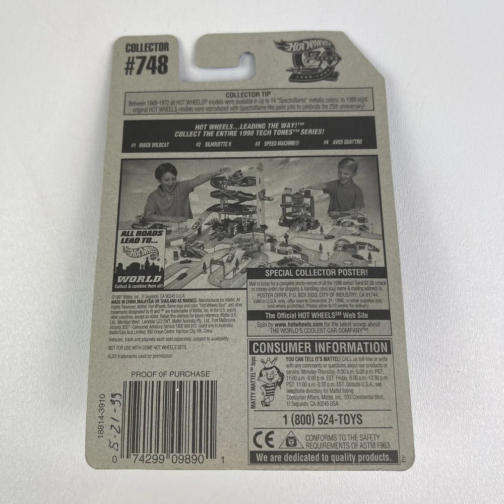 Hot Wheels 1997 Tech Tones Series Avus Quattro 748